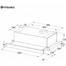 Hota telescopica Pyramis Silver Sliding 1 motor 60cm